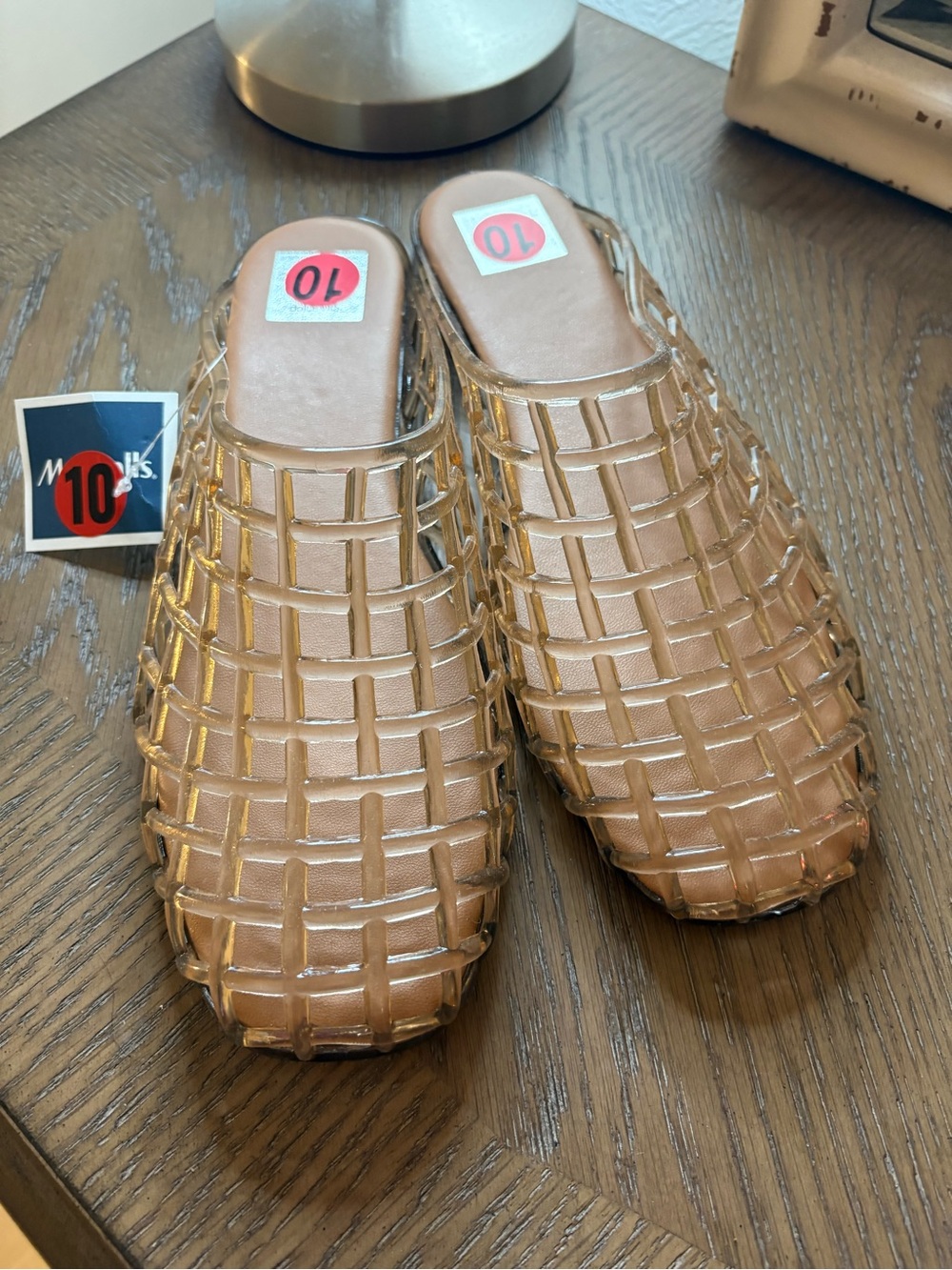 Marshalls Metallic Gold Woven Mule Sandals